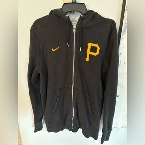 Nike Zip up hoodie with Pirates and Nike logo on front. Pockets. Size large.